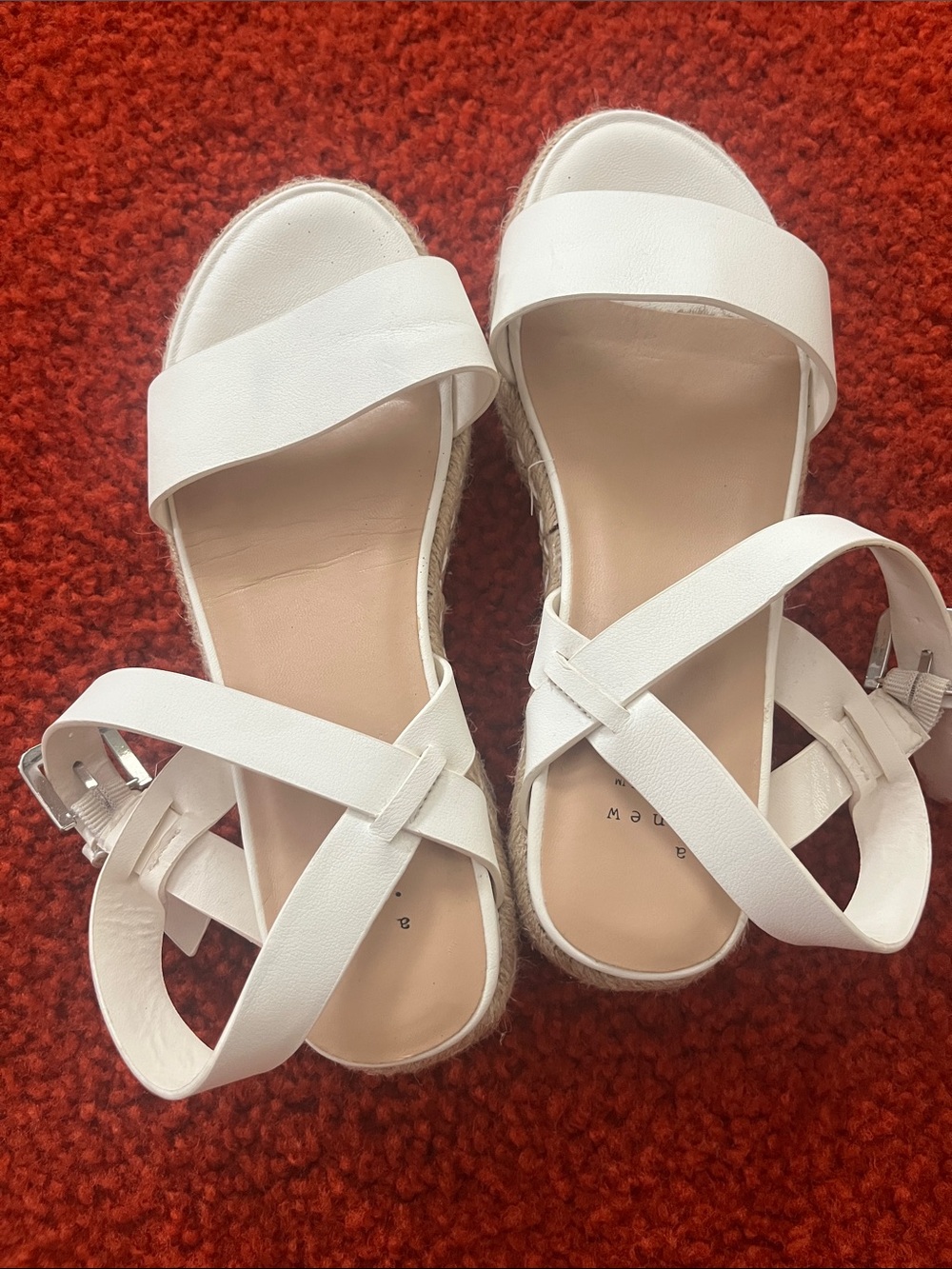 a new day White Espadrille Platform Sandals with Cross Straps